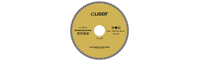 Диск алмазный 180*2,6*22,23мм LIDER Super Turbo