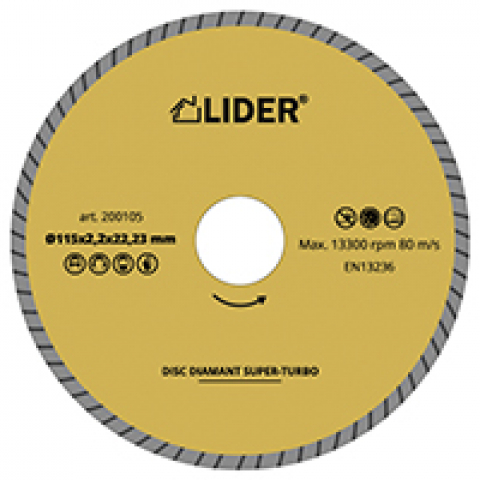 Disc diamant 125*2,2*22,23mm LIDER Super Turbo