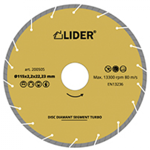 Disc diamant 125*2,2*22,23mm LIDER Segment Turbo